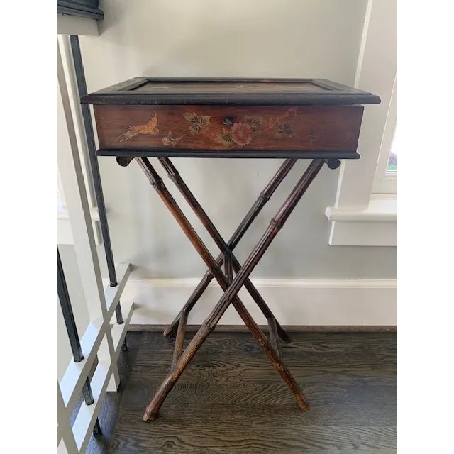 Burnt Umber 1850s French Antique Napoleon III Sewing Table For Sale - Image 8 of 8
