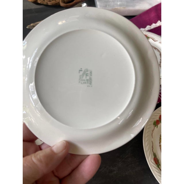 Red 1940s Norwegian Figgjo Flint 5 7/8” Plates - Set of Seven (7) For Sale - Image 8 of 9