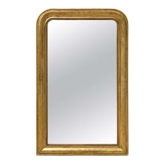 Large Louis Philippe Arch Top Gilt Mirror From France (H 56 X 34 1/2) For Sale