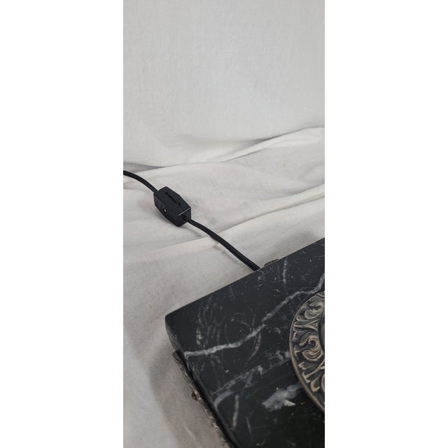 Silver 1900 Silver Plated Spanish Brass Statue Lamp With Mica Shade For Sale - Image 8 of 13