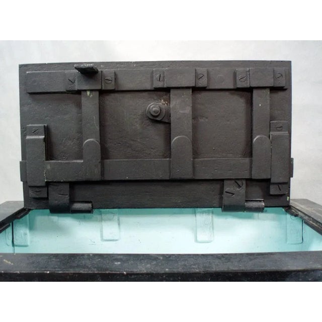Industrial Iron Strong Box Treasure Chest For Sale - Image 3 of 4