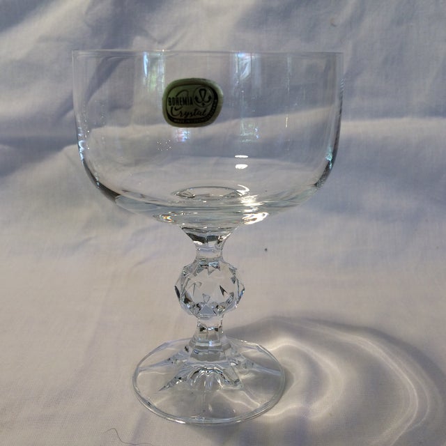 Vintage Czech Leaded Crystal Dessert Coupes Glasses by Bohemia Set of