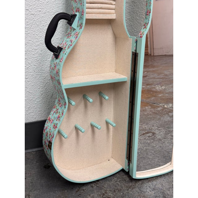 2000 - 2009 Pottery Barn Guitar Shaped Jewelry Storage Case + Mirror For Sale - Image 5 of 12