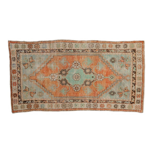 Vintage Distressed Oushak Rug Runner - 2'9" x 5'1" For Sale