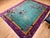 Textile Vintage Art Deco Chinese Rug, Hand-Knotted Wool, Floral Motif, Turquoise & Purple, 9x12 For Sale - Image 7 of 18