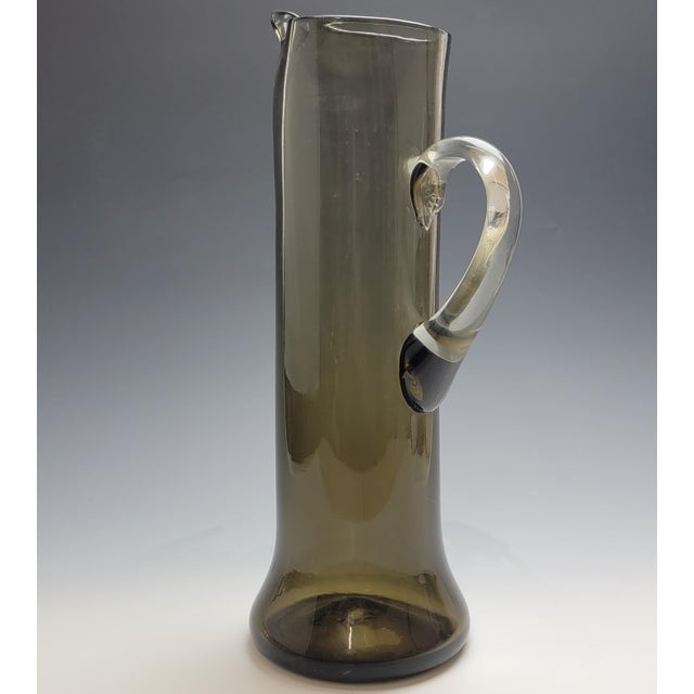 Mid-Century Modern Bischoff #719 Charcoal Glass Pitcher, 1959 Catalog Color 14.5" For Sale - Image 3 of 13