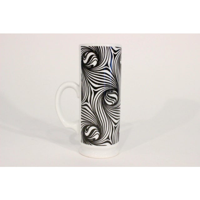 Ceramic 1960's Mod Black and White Cappuccino Mugs For Sale - Image 7 of 13