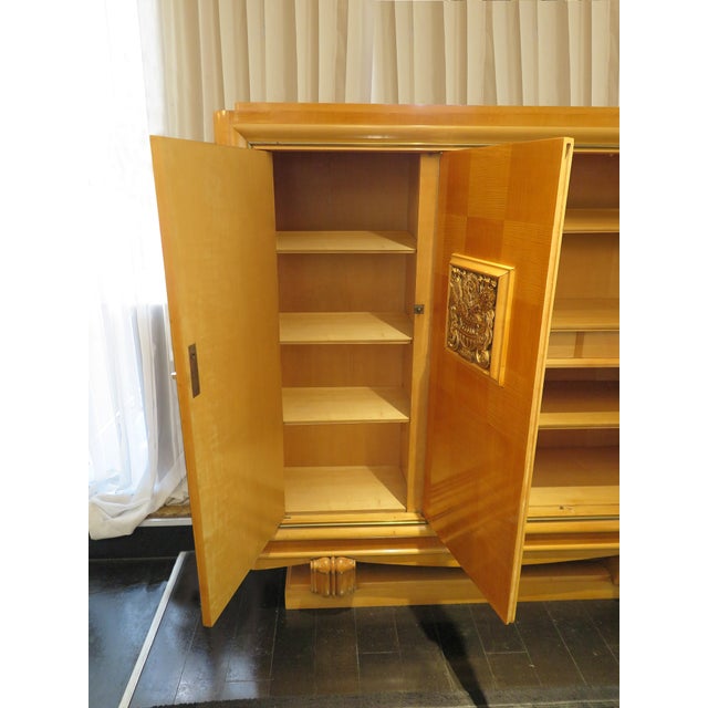 Wood 1930s French Art Deco Sycamore Cabinet Attributed to Jean Desnos For Sale - Image 7 of 8