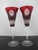 Waterford Red Snowflake Crystals 9 3/8" Fluted Champagne Glass Set of 2 For Sale In Portland, OR - Image 6 of 13