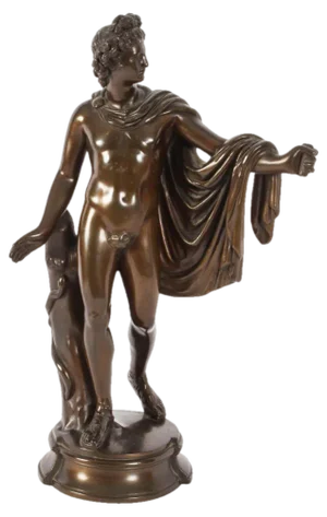Victorian Artist, Antique Sculpture of Greek God Apollo, 19th Century, Bronze