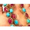 Bochic "Capri" Natural Ruby, Turquoise & Diamond Necklace & Earrings Set 18K Gold For Sale - Image 16 of 18