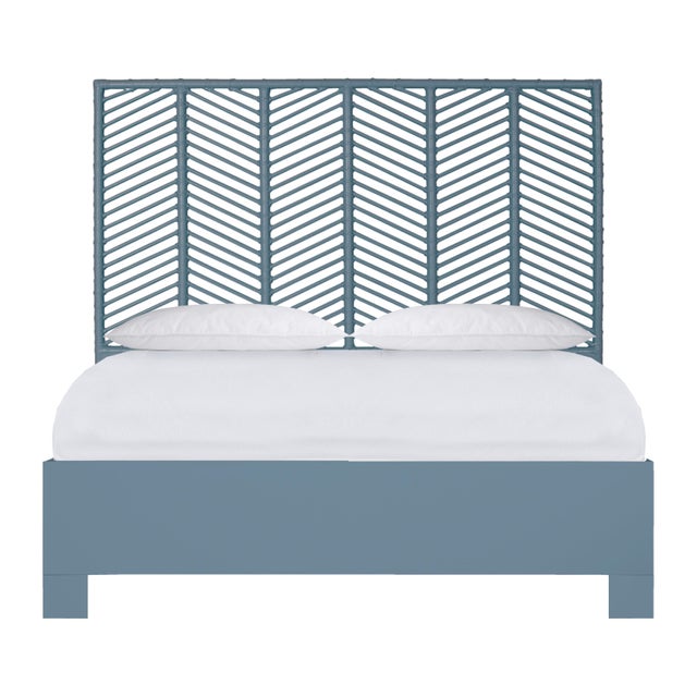 Liam Platform Bed Double - Regatta Blue For Sale - Image 12 of 12
