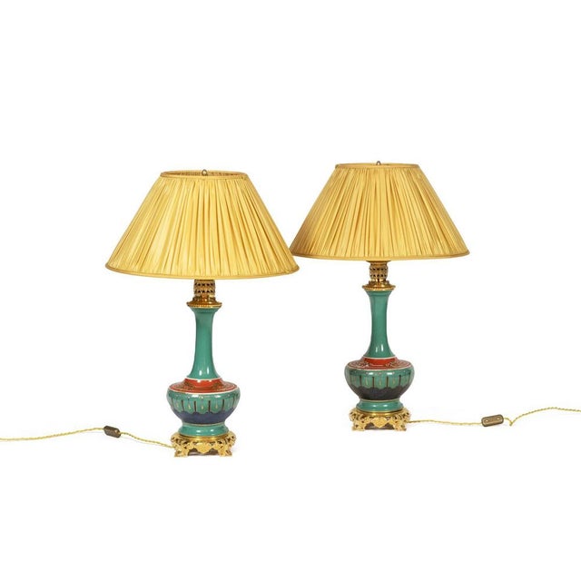 Table Lamps in Porcelain and Gilded Bronze, 1850s, Set of 2 For Sale - Image 6 of 6