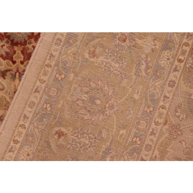 Textile 1990's Pak-Persian Taupe/Green Wool Rug - 6'1'' X 9'8'' For Sale - Image 7 of 9