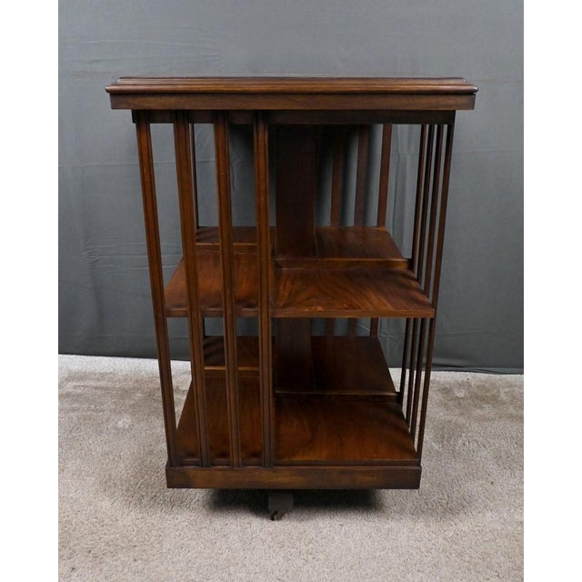 Mid-20th Century Mahogany Revolving Bookshelf, England, 1950s For Sale - Image 10 of 13