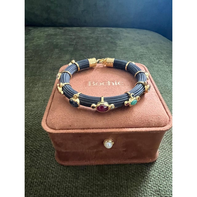 Bochic "Capri" Ruby & Multi Color Sapphire Choker Set In 18K Gold & Silver For Sale - Image 14 of 18