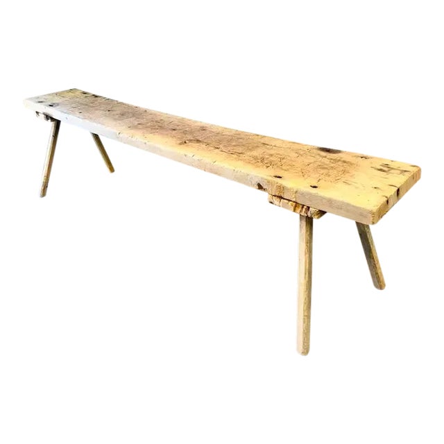 Late 19th Century Very Long & Narrow French Bleached Oak Console Table For Sale