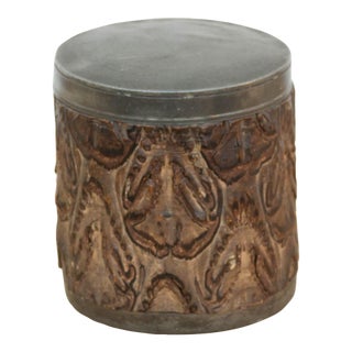 Small Antique Chinese Pewter Tea Canister For Sale