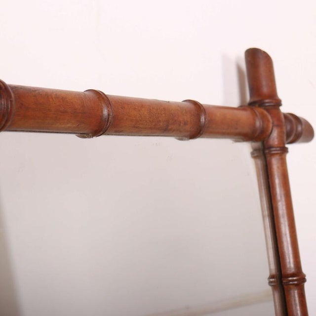 French Faux Bamboo Mirror For Sale - Image 6 of 9