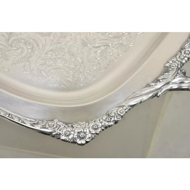 Mid 20th Century Rogers Bros. 1847 Heritage 9493 Large Silver Plated Serving Platter Tray For Sale In Philadelphia - Image 6 of 12