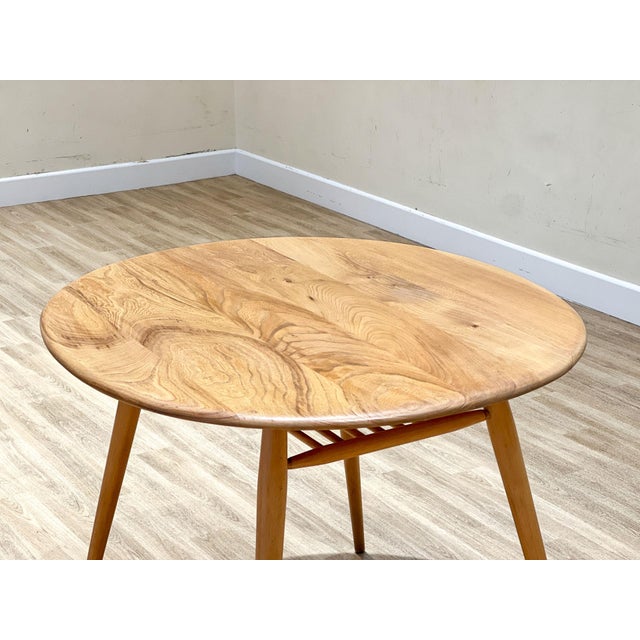 Vintage Round Dining Table with Rack by Lucian Ercolani for Ercol, 1960s For Sale - Image 6 of 8