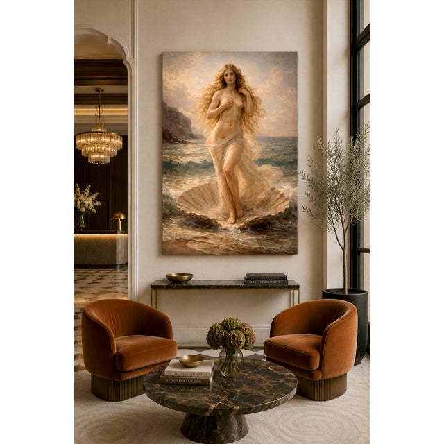 Atelier Aria Lumae Venus in a Quiet Sea Original Classical Realism Fine Art Gallery Board Print For Sale - Image 9 of 14