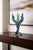 Contemporary Hand-Blown Studio Art Glass Sculpture in Blue & Green With Freeform Crown For Sale In Los Angeles - Image 6 of 6