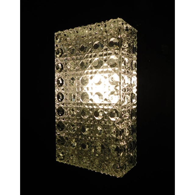 Transparent 20th Century Rectangular Crystal Sconces, a Pair For Sale - Image 8 of 11