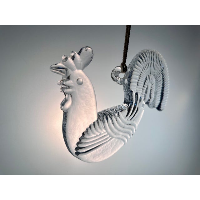 Glass Art Suncatcher in the shape of a Rooster by Bertil Vallien for Boda, Sweden, 1970s For Sale - Image 12 of 13