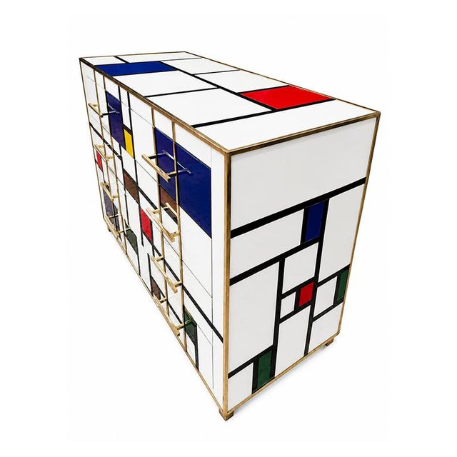 Four-Drawer Murano Glass Chest of Drawers, 1980s For Sale - Image 3 of 5