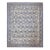1890s Ivory Background Geometric Blue Floral Design Antique Chinese Peking Rug For Sale