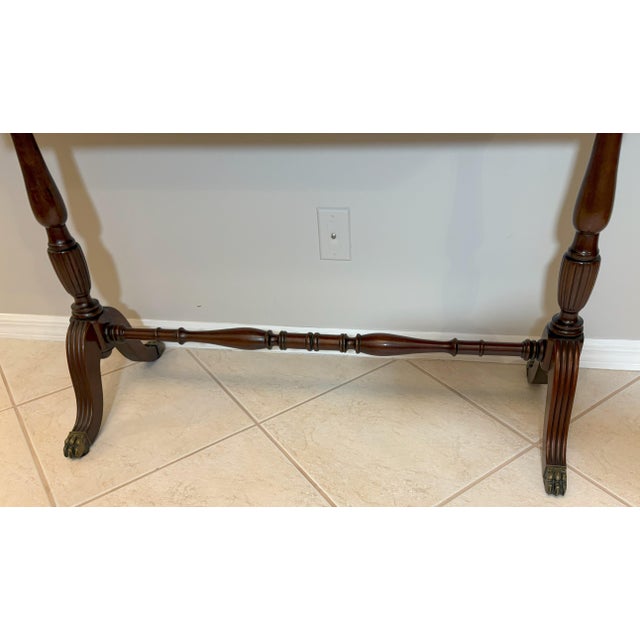 Vintage English Regency Drop Leaf Mahogany Console/ Sofa Table For Sale In West Palm - Image 6 of 12