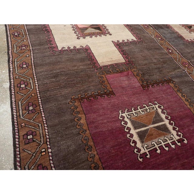 Tribal Galerie Shabab Collection Mid-20th Century Turkish Anatolian Tribal Carpet For Sale - Image 3 of 8