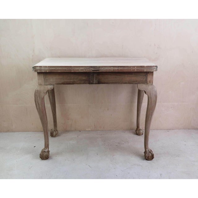 Small Antique Bleached Side Table with Claw and Ball Feet, 1800 For Sale - Image 10 of 11