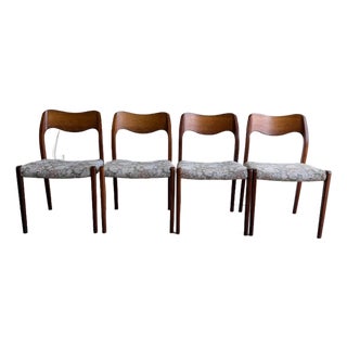 1960s Set of 4 Danish Rosewood Dining Chairs by j.l. Møller Model 71 – Mid-Century Modern Chairs For Sale
