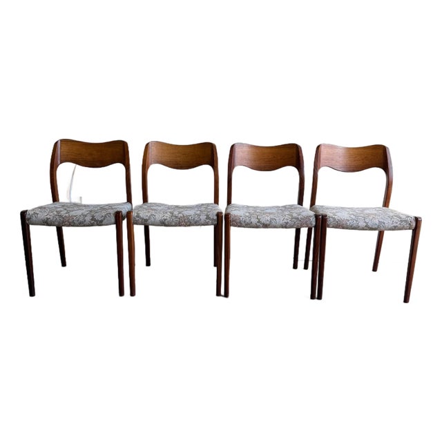 1960s Set of 4 Danish Rosewood Dining Chairs by j.l. Møller Model 71 – Mid-Century Modern Chairs For Sale