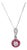 Art Deco Style Diamond Ruby Target Platinum 14k White Gold Pendant Necklace For Sale
