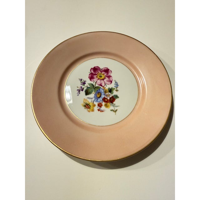 Mid 20th Century Mid 20th Century Richard Ginori Dessert or Salad Porcelain Plates With Gold Rims and Floral Design, Made in Italy - Set of 8 For Sale - Image 5 of 14