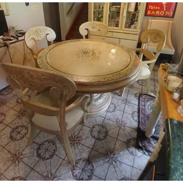 Vintage Pulaski Furniture Hand Painted Dining Set For Sale - Image 12 of 18