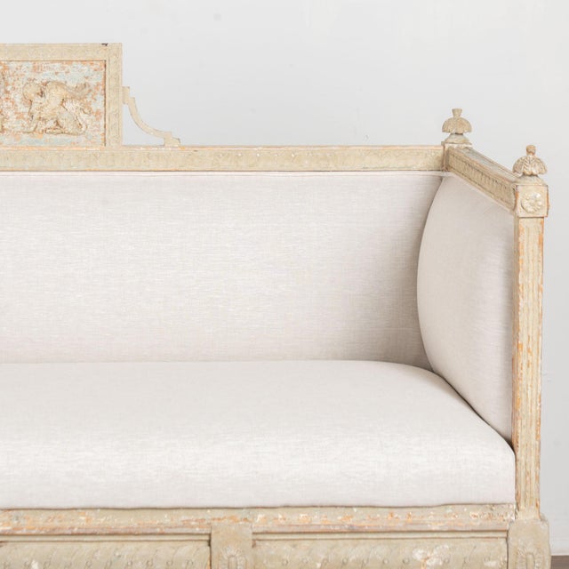 Gray Early 19th Century Swedish Gustavian Pine Bench Settee For Sale - Image 8 of 18