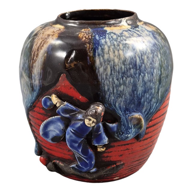 Vintage Japanese Sumida Gawa Jar Vase, 1920s For Sale