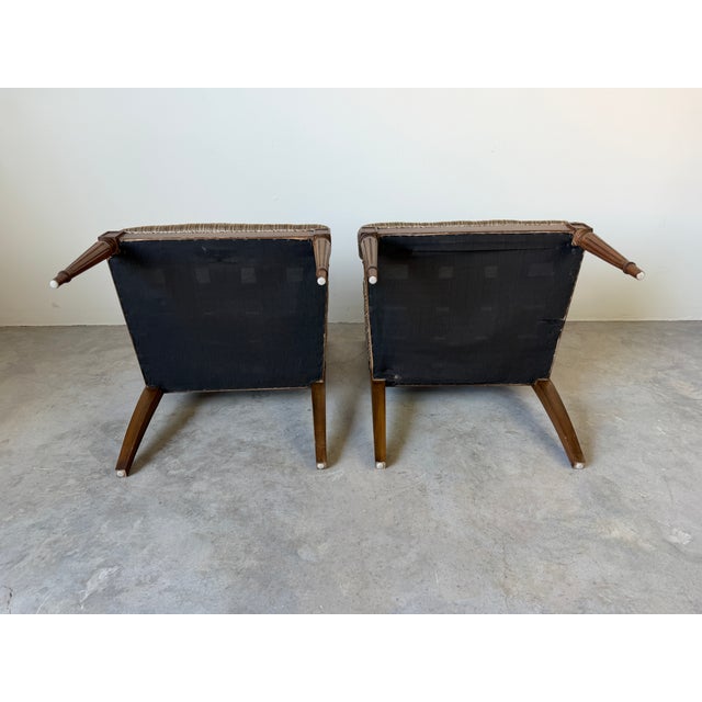 70's Vintage French Louis XVI Style Arm Accent Chairs - A Pair For Sale - Image 15 of 15