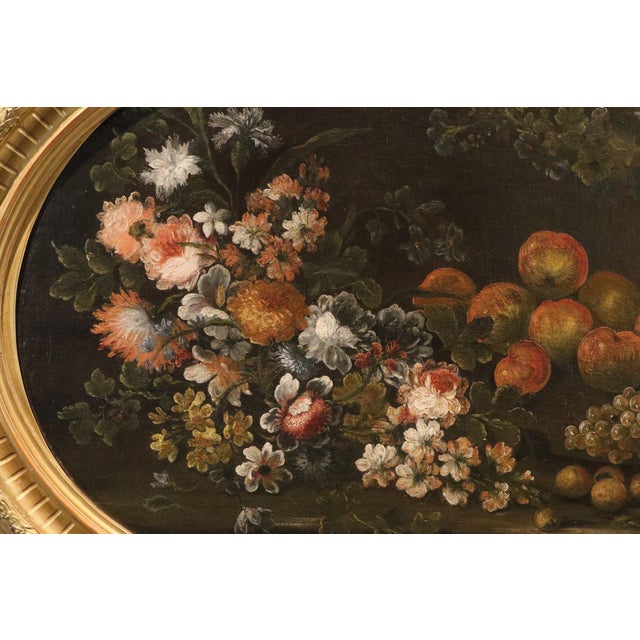 Rococo Felice Boselli, Still Life of Flowers and Fruit Boselli, 1700, Oil on Canvas For Sale - Image 3 of 15