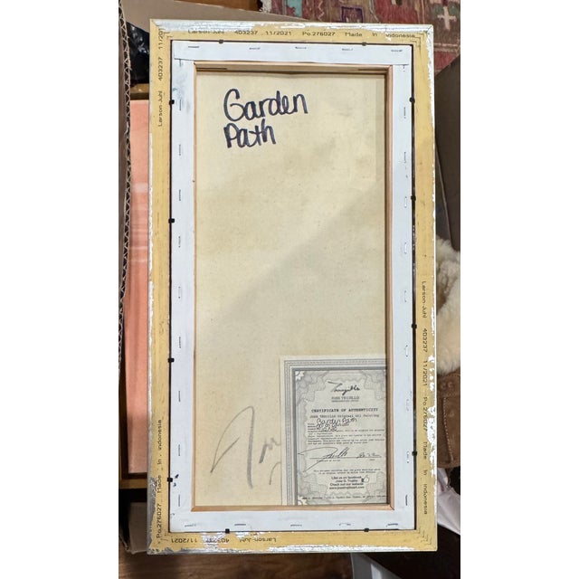 2020s 2022 Oil Post-Impressionist Jose Trujillo Original Garden Path, Framed in Plein Air For Sale - Image 5 of 8