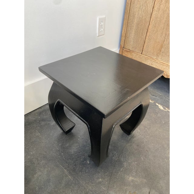 Late 20th Century Late 20th Century Vintage Curved Leg Black Stool For Sale - Image 5 of 8