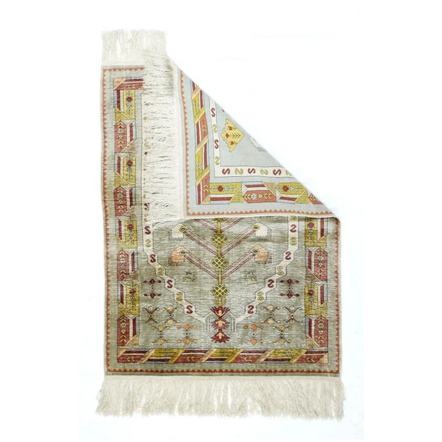 1920s Extremely Fine Antique Turkish Silk Hereke Rug 2'6'' X 3'5'' For Sale - Image 5 of 12