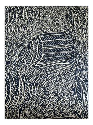 Schumacher Featherfest Navy Fabric 1.25 Yards