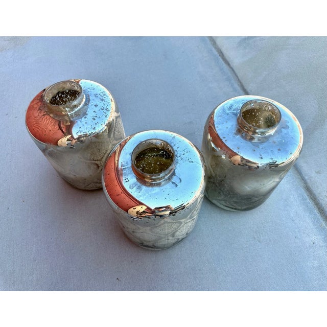 Mirror/Mercury Glass Decorative Jugs-A Set For Sale - Image 4 of 8