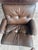 Vintage Scandinavian Leather Swivel Lounge Chair, 1970s For Sale - Image 5 of 8