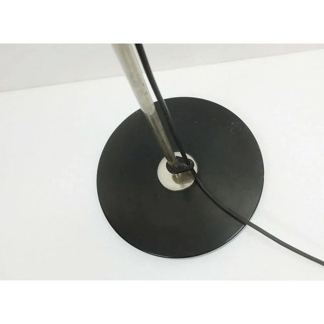 Mid-Century Height Adjustable Floor Lamp with Fiberglass Shade, Chrome Plating & Black Metal, 1960s For Sale - Image 10 of 10